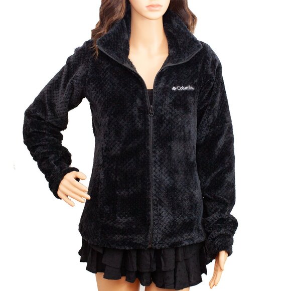 Columbia Women's Front Zip Black Fleece Jacket Sweater - Picture 1 of 7